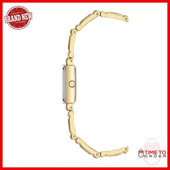 Women\'s Gold-Tone Rectangular Watch with Adjustable Bracelet main image 7